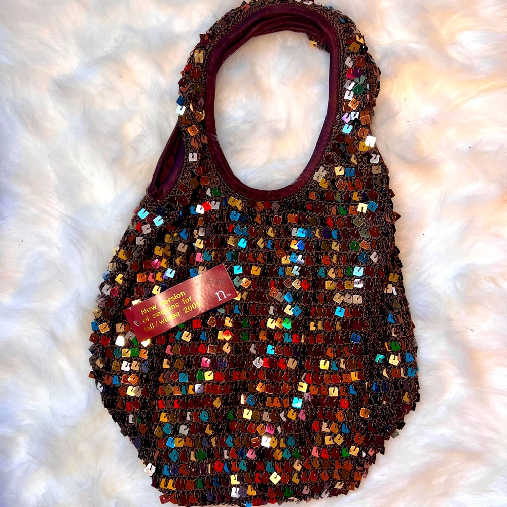 Vintage y2k Sequin Crochet Purse